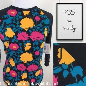 LuLaRoe Randy XS - Baseball tee NWT black